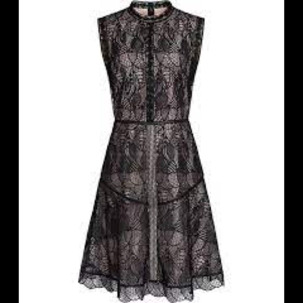 Reiss tori lace fit flare dress sz s